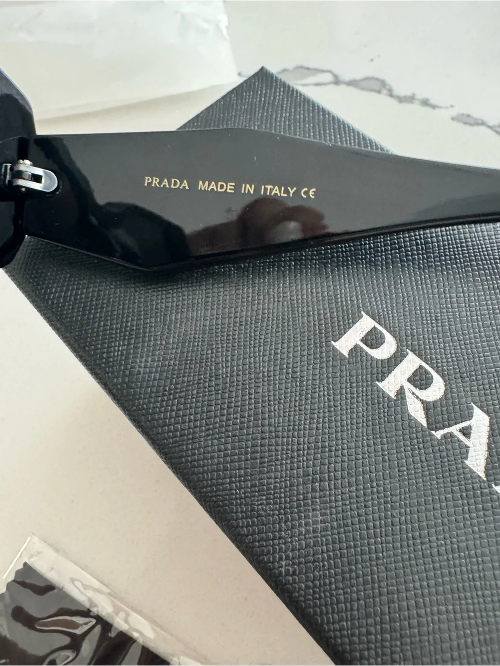 Prada Black Symbole Geometric Sunglasses